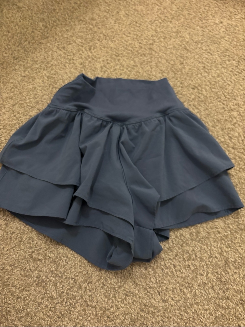 Offline Layered Ruffle Mini shorts- Slate Blue - Picture 2 of 4